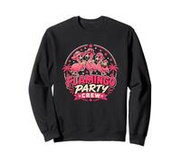 Flamingo Party Crew Tropical Beach Graphic Pink Flamingos Sweatshirt
