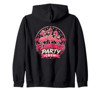 Flamingo Party Crew Tropical Beach Graphic Pink Flamingos Zip Hoodie