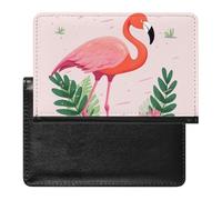 Flamingo Passport Holder with 3 Card Slots, Portable PU Leather Travel Wallet, Slim Protective Cover for Passport, ID, Credit Cards