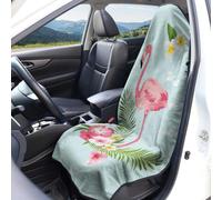 Flamingo Pattern Car Seat Cover Terry Cloth Fabric 1 Piece/2 Pieces
