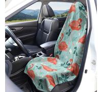 Flamingo Pattern Car Seat Cover Terry Cloth Fabric 1 Piece/2 Pieces
