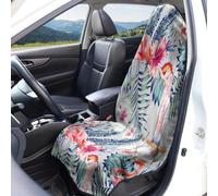 Flamingo Pattern Car Seat Cover Terry Cloth Fabric 1 Piece/2 Pieces