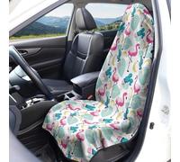 Flamingo Pattern Car Seat Cover Terry Cloth Fabric 1 Piece/2 Pieces