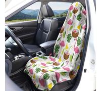 Flamingo Pattern Car Seat Cover Terry Cloth Fabric 1 Piece/2 Pieces