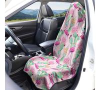 Flamingo Pattern Car Seat Cover Terry Cloth Fabric 1 Piece/2 Pieces