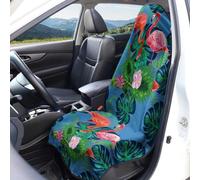 Flamingo Pattern Car Seat Cover Terry Cloth Fabric 1 Piece/2 Pieces