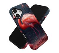 Flamingo Pattern Dual-Layer PBT&TPU Phone Case - 3D Heat Transfer Protective Cover for iPhone 17