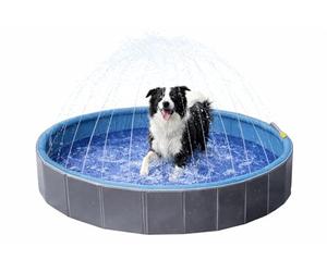 Flamingo PET POOL SPRINKLE ROUND 2 IN 1 DARK GREY/BLUE 120x30CM