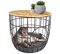 FLAMINGO Pet Products - Cat Bed Diameter 50 x H 40 cm, Wire Mesh, Black