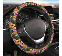 Flamingo Pine Print Steering Wheel Cover, Car Steering Wheel Cover Women Men, Universal 15 inch Wheels Covers for SUV Trucks Car Accessories, Elastic Anti Slip Odorless