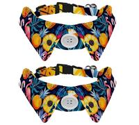 Flamingo Pineapple Grape 2 Pieces Puppy Collar, Holiday Small Dog Bow Ties, Adjustable Cat Bowties Collar for Medium Dogs Cats Pets Rabbits