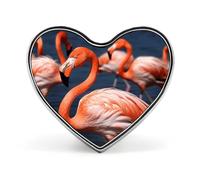 Flamingo Pink Button Pin Personalized Metal Round Badge for Backpack Clothing - Custom Photo Lapel Brooch Summer Gift