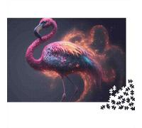 Flamingo Pink Glow 1000 Piece Jigsaw Puzzle Jigsaw Puzzle for Adults Night Scene Relaxation Gift Home Decor 70x50cm/1000pcs