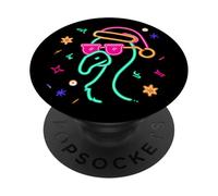 Flamingo Pink Sunglasses Winter Character Graphic Festive PopSockets Adhesive PopGrip
