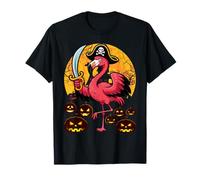 Flamingo Pirate Animal Bird Flamingoween Halloween Women T-Shirt