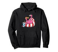 Flamingo Pizza Pool Float Summer Pullover Hoodie