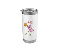 Flamingo Plays Basketball Stainless Steel Insulated Tumbler