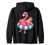 Flamingo Pool Float Cocktail Tropical Cruise Zip Hoodie