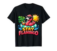 Flamingo Pool Float Summer Vacation Fun Design T-Shirt
