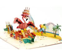 Flamingo Pop-Up Card - 6" x 8" Happy Birthday for Her, Him, Women and Men - Greeting Cards for Sister Friend Aunt Mom Daughter Wife - All Occasion