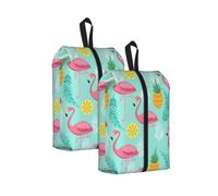 Flamingo Print Durable Travel Shoe Bags for Storage and Packing, Water-Proof Shoe Bag with Smooth Zipper