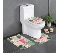 Flamingo Print Luxurious 3 Piece Bathroom Rugs Set - Impeccably Designed, Fully Printed, Easy To Clean And Durable Mat Set For Your Comfort And Style