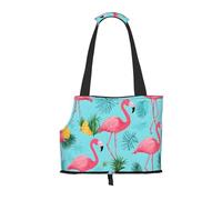 Flamingo Print Printed Foldable Pet Bag - Portable Puppy Cat Travel Handbag Tote,Pet Carrier Backpacks.