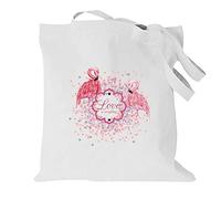 Flamingo Printed Canvas reusable grocery bags, Foldable Casual Travel HandBag, Shoulder Beach Tote Bags, Shopper bag eco friendly super strong washable Storage bags Shopping bag Canvas bag for Women