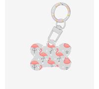Flamingo Printing Bone Shaped Dog Tag Pet Id Tags,Acrylic Dog Tags Cat Tags with Ring for Dog Cat,Pendant Crafts