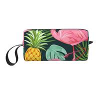 Flamingo Prints Cosmetic Bag Makeup Bags for Women Travel Toiletry Bag Accessories Organizer with Handle, Zipper Closure