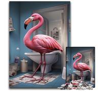 Flamingo Reading Newspaper 1000-Piece Jigsaw Puzzle Difficult Puzzles for Adults for Teenagers, Family Game Night, Brain-Challenging Gift Idea 50x75CM/19.68x29.52inch