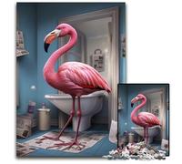 Flamingo Reading Newspaper Jigsaw Puzzles 1000 Pieces for Adults Jigsaw Puzzles for Adults Educational Toy for Teenagers, Home Office Decor 26X38CM/10.23x14.96inch