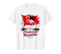 Flamingo Revolution Protest Albanian Flag Value Graphic T-Shirt