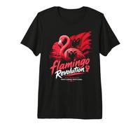 Flamingo Revolution Protest Nature Albanian Flag Premium T-Shirt