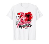 Flamingo Revolution Protest Nature Albanian Flag T-Shirt