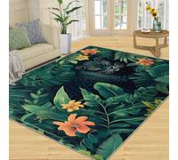Flamingo Rugs for Living Room, Landscape Area Rug, Pastoral Rugs for Bedroom, Non Slip Washable Rug & Home Decor