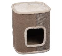 Flamingo Scratching Barrel George Beige For Cats With Hideout And Sisal Mat