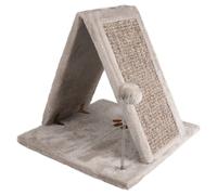 Flamingo Scratching Board Greta Gray 40X40Cm With Toy For Cats Plush Sisal