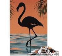 Flamingo Silhouette Sunset Jigsaw Puzzle-500 Pieces Jigsaw Puzzle Jigsaw Puzzle Great Gifts for Adults& Age 18 Years Up 500pcs (52x38cm)