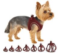 Flamingo Step-Go Bento Harness - Aubergine, XS (A:28-30 cm, B:30-32 cm, 3 mm), Comfortable and Adjustable, Ideal for Pomeranian, Maltese, Havanese, Toy Poodle, etc.