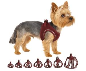 Flamingo Step-Go Bento Harness - Aubergine, XS (A:28-30 cm, B:30-32 cm, 3 mm), Comfortable and Adjustable, Ideal for Pomeranian, Maltese, Havanese, Toy Poodle, etc.