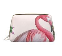 Flamingo Succulent Plants Printed Makeup Bag for Women Portable Leather Make up Bag Travel Zipper Cosmetic Bags Organizer