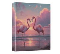 Flamingo Sunset 3 Ring Binders 1.5 Inch Clear View Three Ring Binders Versatile Binder Fits 200 Sheets 1 Pack