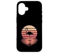Flamingo Sunset in Tropical Peach and Coral Retro Style Case for iPhone 16