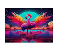 Flamingo Sunset Lake 1000pcs Mini Puzzle For Adults Challenging | 52x38cm Cardboard Living Room Decor Durable Structure Birthday Gift Mind Relaxation