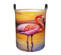 Flamingo Sunset Laundry Basket Waterproof Freestanding Laundry Hamper Foldable Clothes Organizer For Bathroom Bedroom Dorm Medium