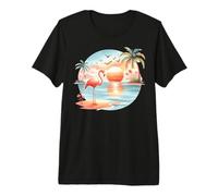 Flamingo Sunset Paradise Tranquil Moments Premium T-Shirt