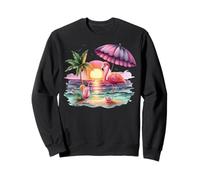 Flamingo Sunset Paradise Under The Pink Umbrella Sweatshirt
