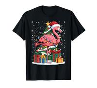 Flamingo Tangled Up in Christmas Lights T-Shirt