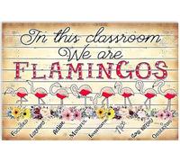 Flamingo Teacher Art Print In This Classroom We Are Flamingos Floor Mats Decorative Door Mat Non Slip Mat Entry For Garden Front Door Kitchen 40 X 60Cm